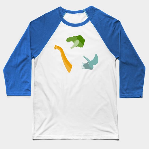 A Dinosaur Trio Baseball T-Shirt by trippfritts